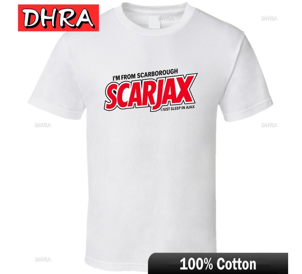 Scarjax Funny Scarborough Born T Shirt Featuring Cotton Comfort for Women Classic Casual Top Tee Street Fashion Graphic 4XL