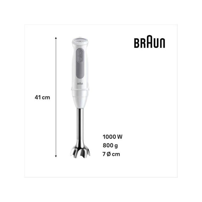 Mixeur à main - braun - multiquick 5 mq 50.001 - 1000w - 21 vitesses + turbo - powerbell plus