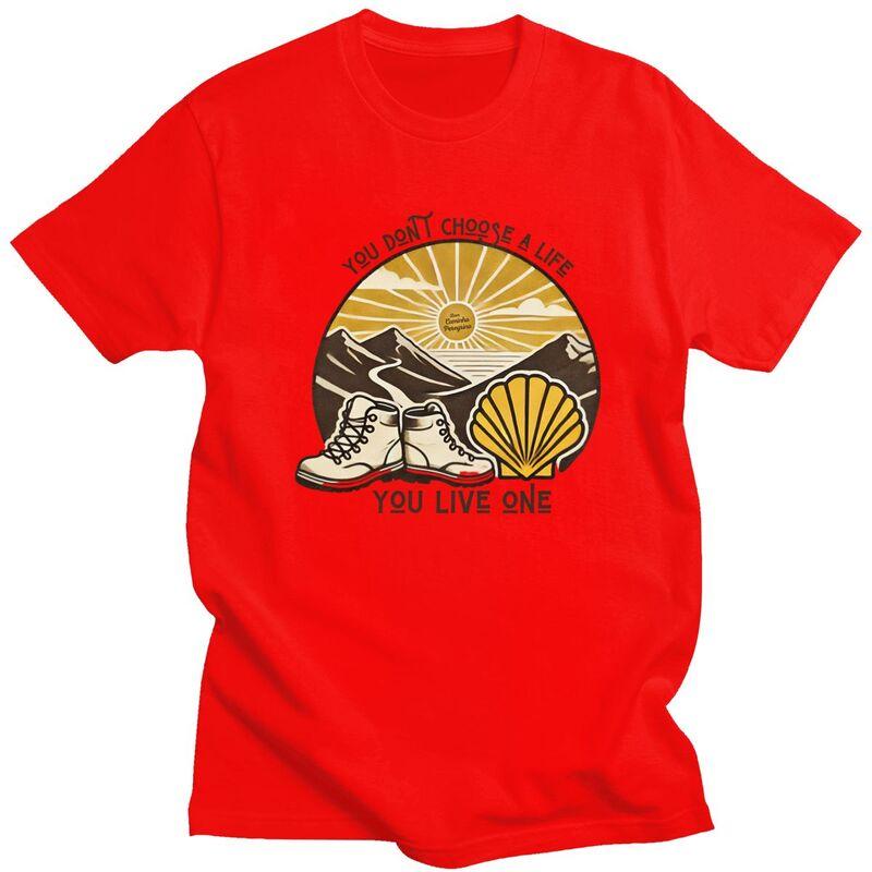 Custom Buen Camino De Santiago Tshirt for Men Short Sleeves Casual Tshirt Pure Cotton Tee Gift S