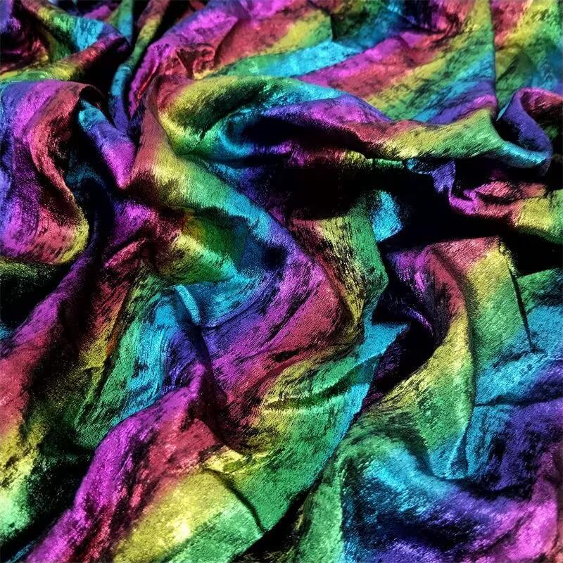 Künstlicher mehrfarbiger Stretch-Samtstoff Diamantglanzstoff Weiche Polstertextilien DIY Velours für Sofa Vorhang Hintergrund