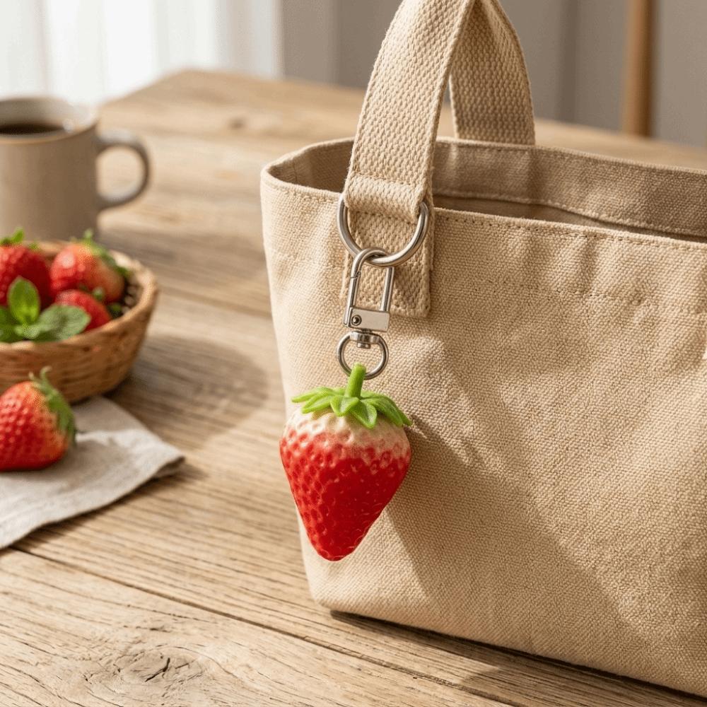 Simulated Fruit Fruit Keychain Cute Cartoon Food Keychain Cartoon Fruit Pendant Car Key Accessory