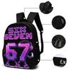 3-teiliges nummeriertes Rucksack-Set mit Muster 6 & 7 | Die perfekte Wahl für Schule & Reisen