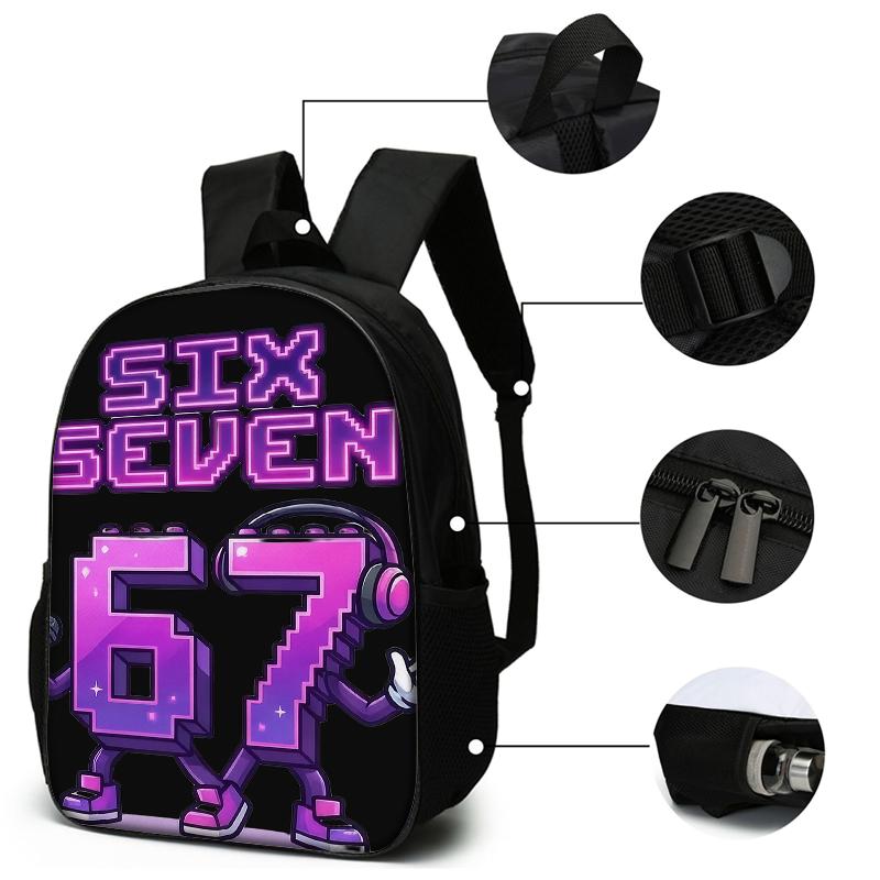 3-teiliges nummeriertes Rucksack-Set mit Muster 6 & 7 | Die perfekte Wahl für Schule & Reisen