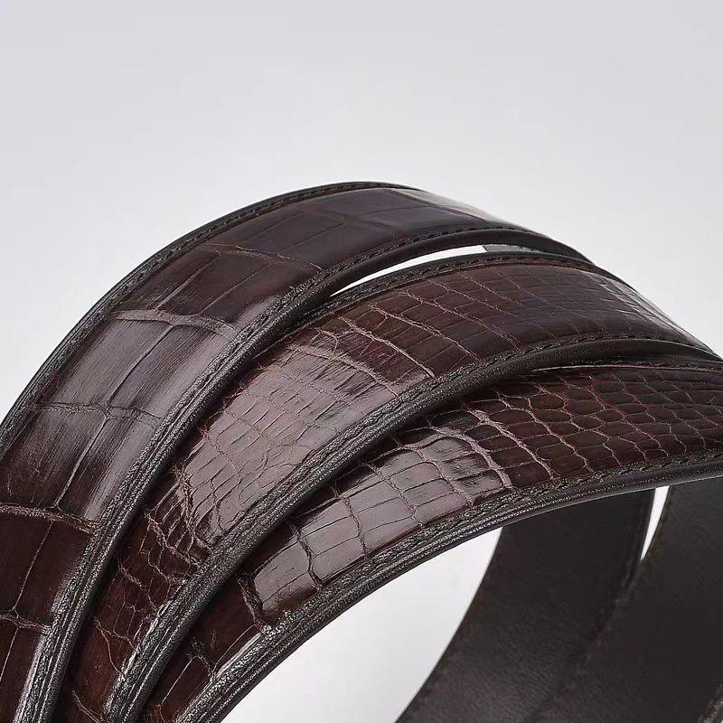 Alligator Leather Belt Does Not Take The Lead, Smooth Buckle Belt Body Does Not Buckle, Headless Men'S Belt Strip, High-End Leather