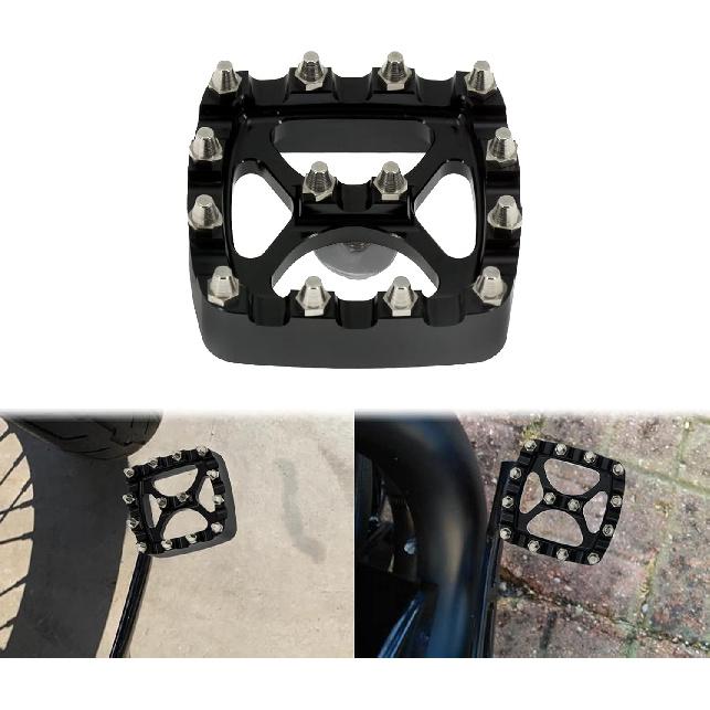 HDBUBALUS Offroad Mini Brake Pedal Pad Cover Aluminum Fit for Harley Sportster Softail Dyna XG Black