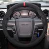 DIY Suede Car Steering Wheel Cover For Ford F-150 F150 SVT Raptor 2010 - 2014