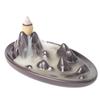 Ceramic Backflow Incense Burner Mountain Stream Design Smoke Waterfall Incense Holder for Home Office Meditation and Relaxation Use
