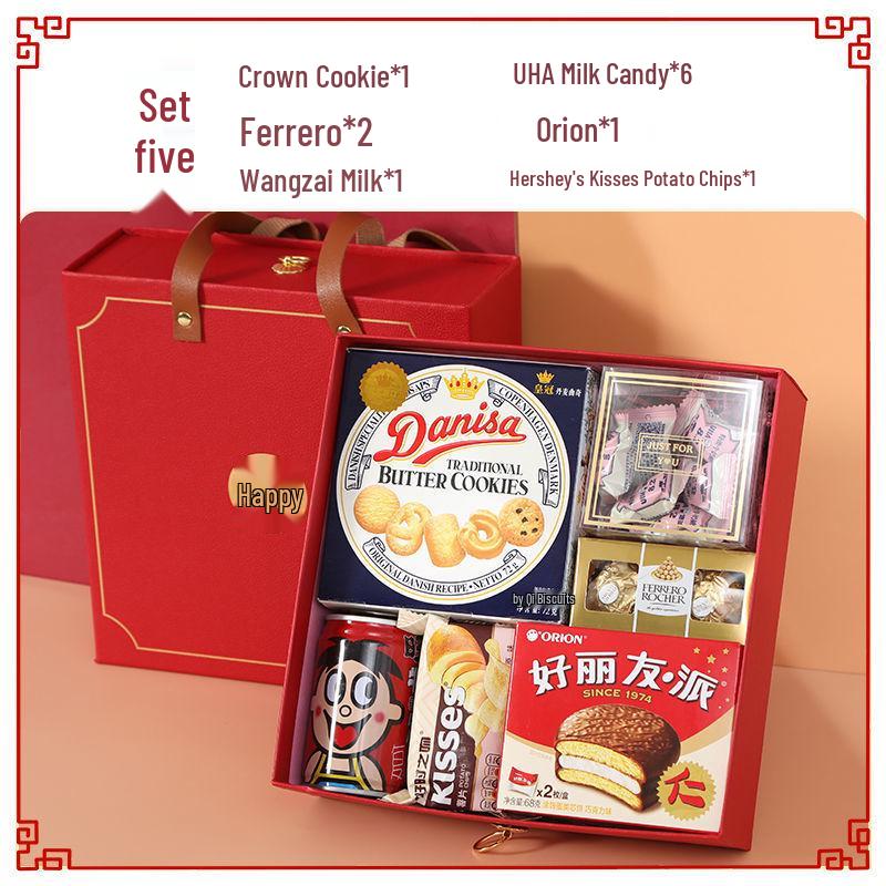 Elegant Wedding Candy Favor Box Set with Biscuits and Sweets