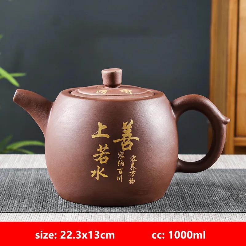 Yixing Purple Clay Tea Pot Chinese Large Capacity Teapot Tradition Beauty Tea Infuser Retro Tea Set Household Drinkware 1000ml