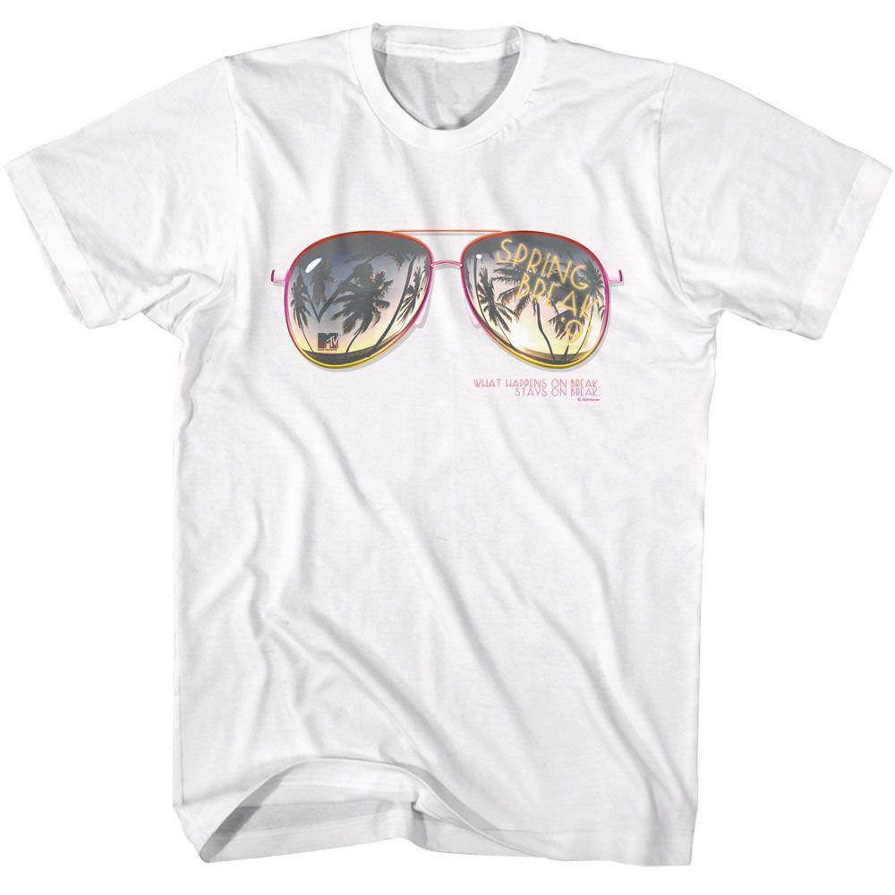 MTV Spring Break 91 Aviators White Adult T-Shirt XXL