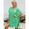 Women's Beach Bikini Top Machine-woven Shirt with Sexy Cutouts and Straps, Beach Skirt Dress Set