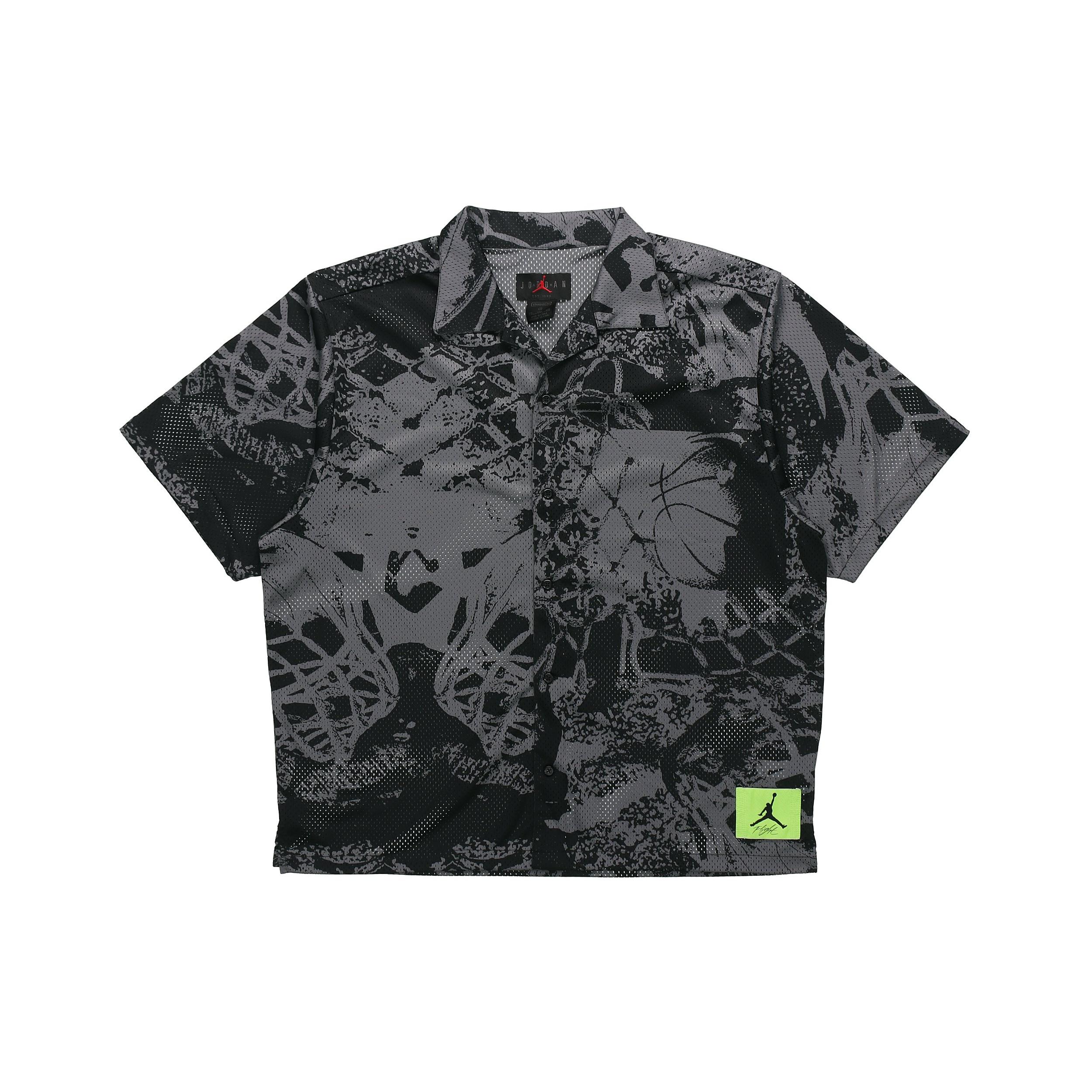 Air Jordan Flight Knitting Printing Wide Loose Basketball Short Sleeve Shirt Men s Black CZ4736-010 XS