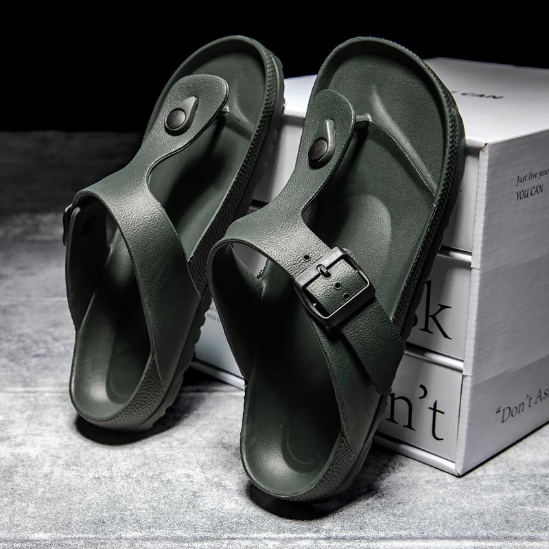 

Мужские нескользящие шлепанцы с пряжками и мягкой подошвой для использования на открытом воздухе/в помещении - модные летние пляжные сандалии 35/36