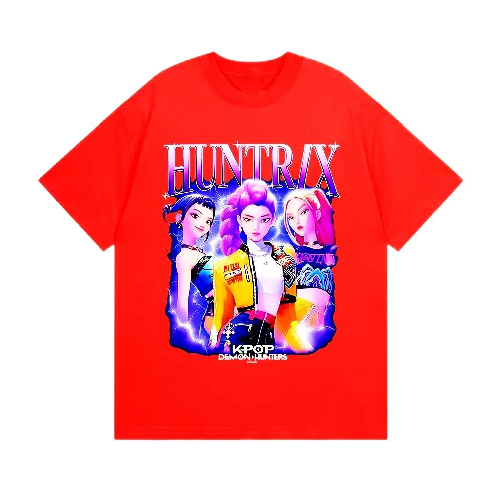 Summer Huntrix Kpop Demon Hunters Graphics Cool Printed Girls Boys T Shirts High Quality Fashion Causal Tee Cotton Children Tops