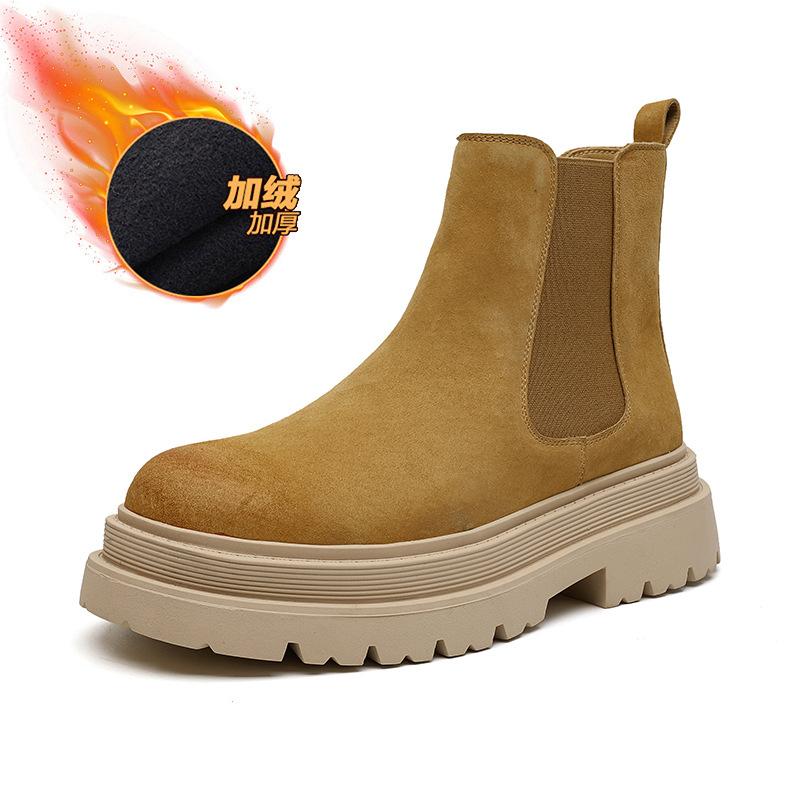 

Мужские ботинки из ревеня осень-зима британские ретро ботинки Мартина средней высоты универсальные нескользящие рабочие короткие ботинки мужские 44161-J 44