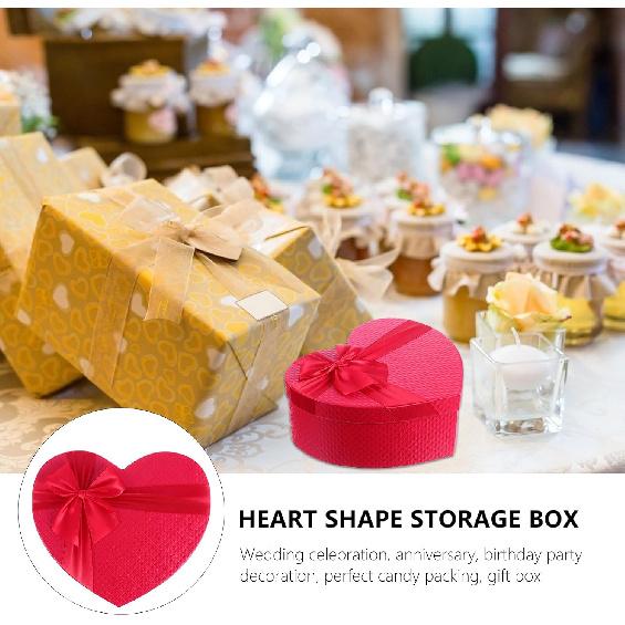 Empty Heart Shaped Box: Present Decorative Boxes with Lids for Valentines Day, Wedding, Bridal Shower, Anniversary, Birthday Party Goodie Boxes