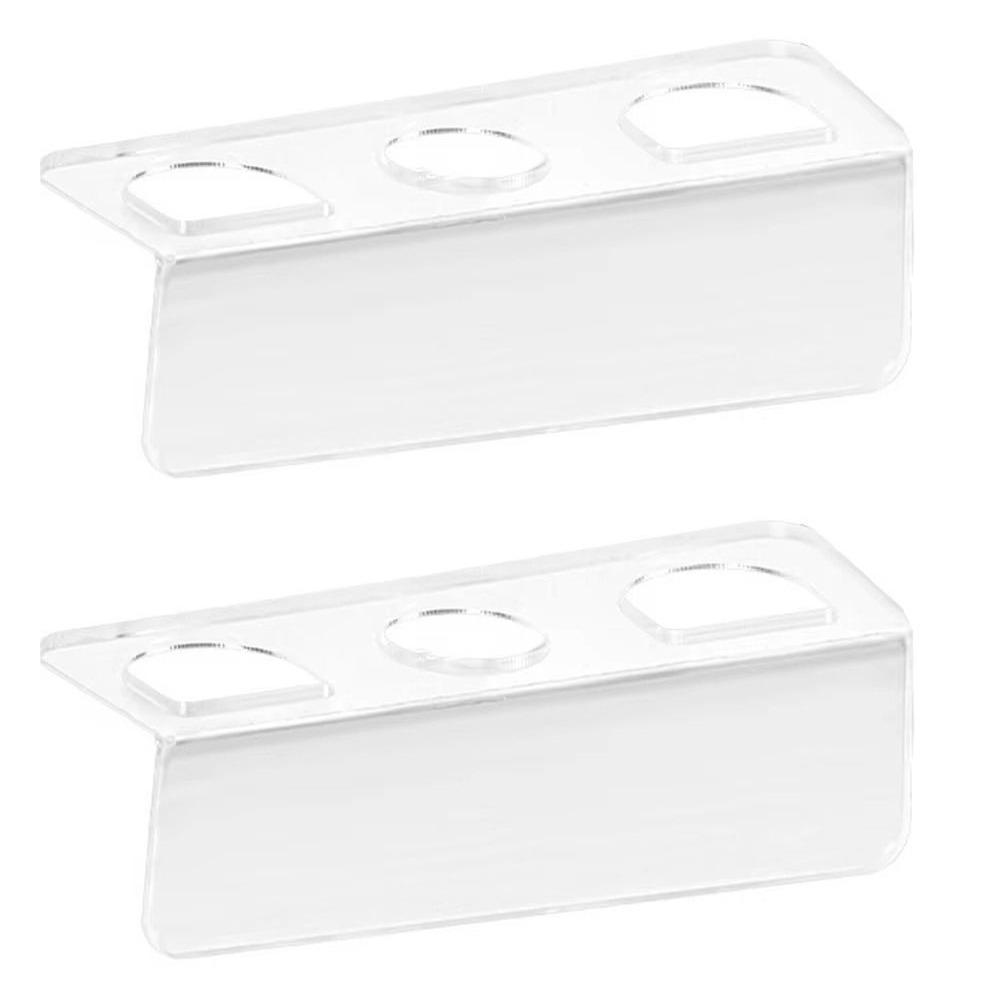 2Pcs Clear Hair Brushes Rack Wall Mounted Toilet Storage Shelf Bathroom Comb Holder  for Home