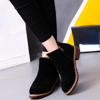 Women Boots Autumn Winter Boots Classic Zipper Snow Ankle Boots Winter Suede Warm Fur Plush Women Shoes 42