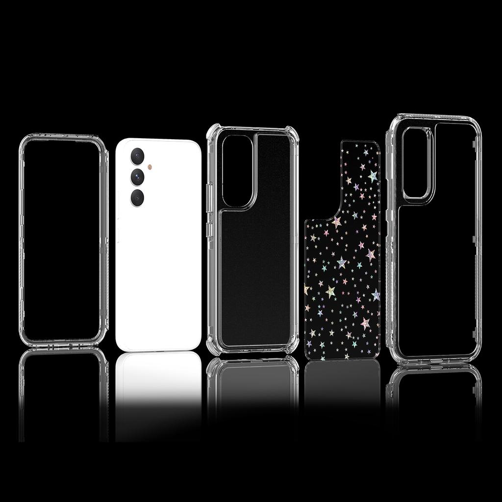 For Samsung Galaxy A54 5G Case Clear Acrylic TPU Hybrid Phone Cover with Laser-printed Film