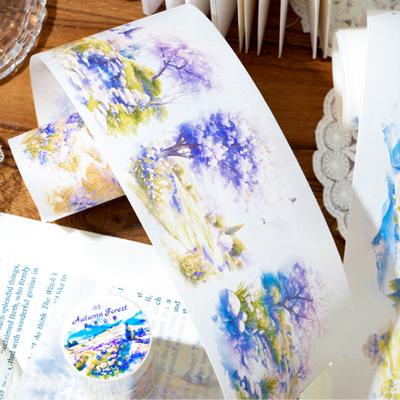 200cm/roll Mountain Forest Theme Landscape Decoration Tape Pattern Hand Account Landscape Tape Creative Collage DIY Decoration