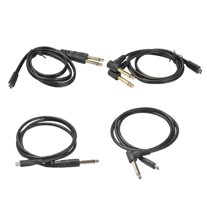 USB C To Single/Double 6.35mm Cable Type C To 1/4inch Connection Adapter Cord for Amplifiers and Speakers 1m