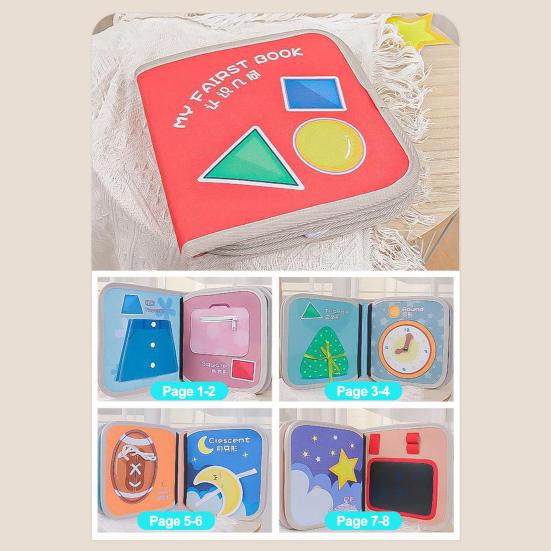 Baby Cloth Sticky Fasten Baby Soft Bite-resistant Tear-resistant Book Tape with Pocket Color Cognition Hand-eye Coordination Early