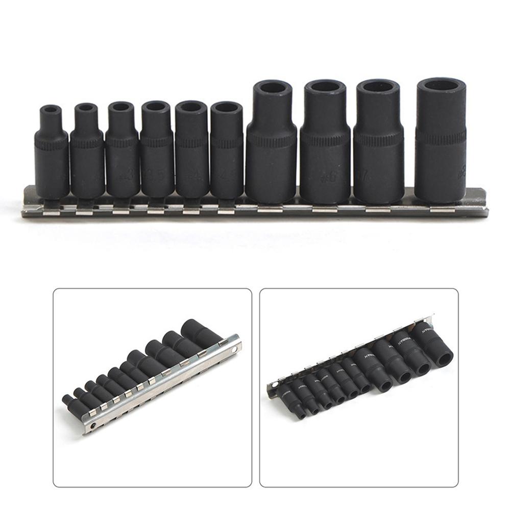 10 Piece Tap Socket Set With Return Sleeve Square Drive For Threading Tapping Tasks Pneumatic Wrench Tool Accessories