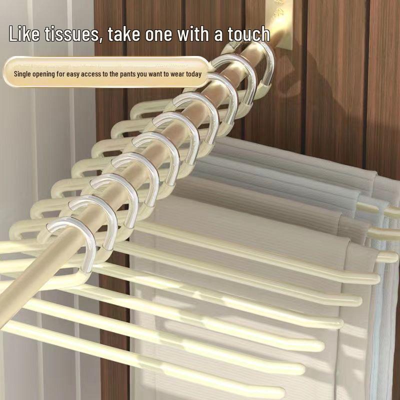 Goose-Shaped Stainless Steel Non-Slip Pants Rack – Seamless Z-Shaped Hanger with Clips for Wardrobe Storage.