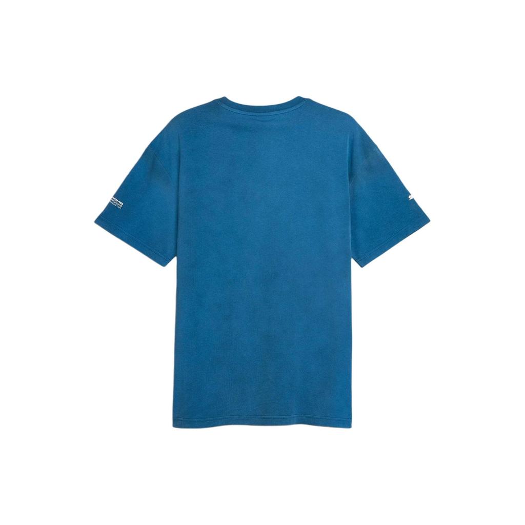 Puma Mercedes-AMG Petronas Geprägtes Buchstabenmuster Lockerer Rundhalsausschnitt Kurzarm T-Shirt Herren Tops Blau 623736-07