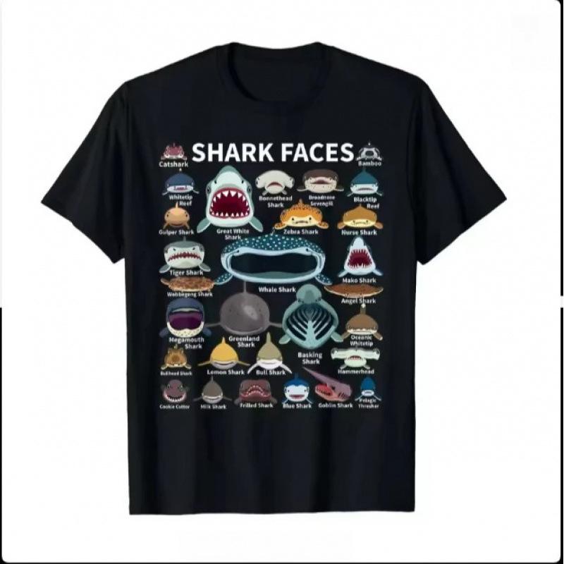 Shark Faces of All Kinds T-shirt The Cephalopod S чёрный