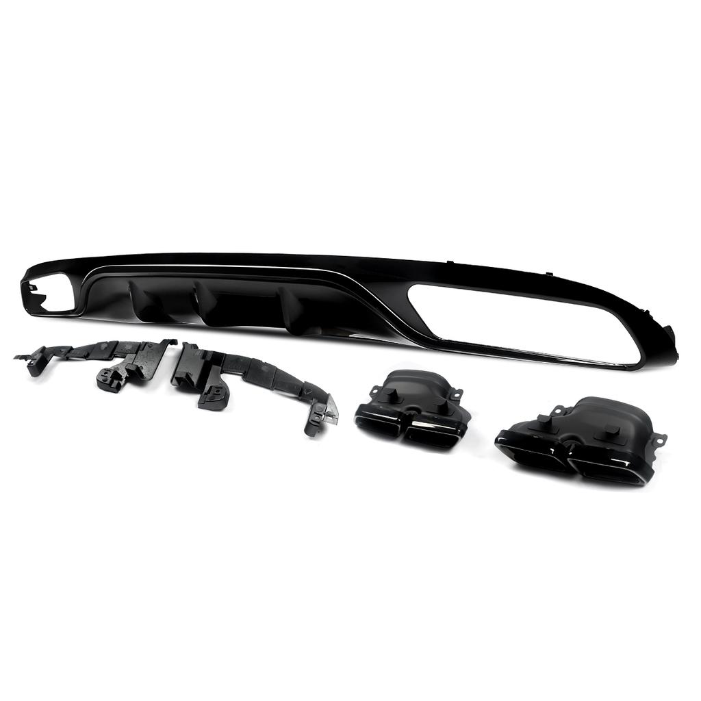 Rear Diffuser With Exhaust Tip for Mercedes-Benz E-Class W213 Standard Bumper 2016-2020 E200 E250 E300