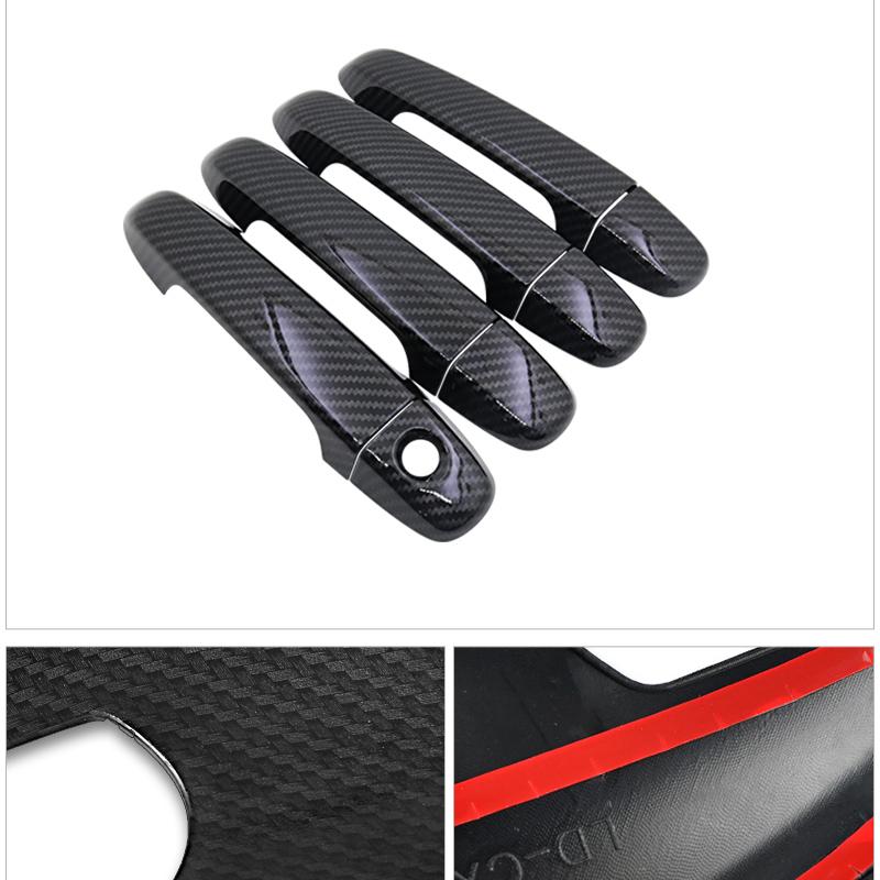 Car exterior Stickers Carbon Chrome Door Handle Cover For Toyota Yaris XP130 Vitz 2012 2013 2014 2015 2016 2017 2018