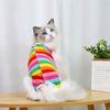 Katzen-Entwöhnungsanzug, bedruckt, vierbeiniges Polyester, Anti-Leck-Kleidung nach der Geburt, Katzen-Entwöhnungsanzug für Frühling und Sommer