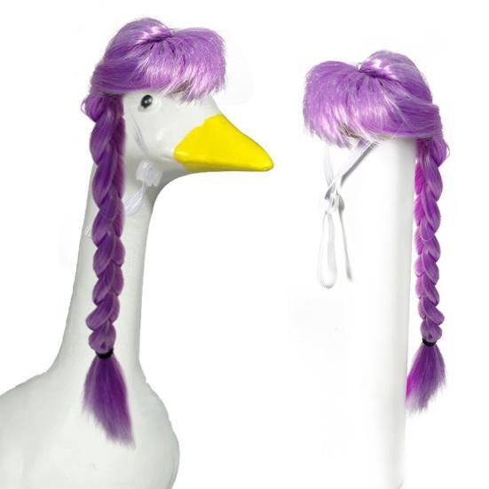 3/4Pcs Porch Goose Wig with Elastic Drawstring Lawn Goose Outfit DIY Outdoor Garden Patio Yard Goose Statue Hairpiece Decoration Accessories