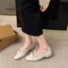 Fashion Elegant Bowknot Leather Ballet Flats Woman Premium Low Heel Mary Jane Shoes Ladies Brand Design Casual Bows Shallow Loafers