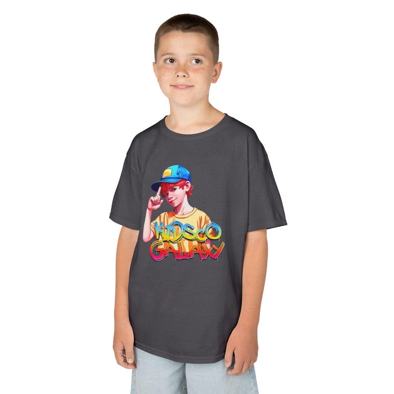 Kids Cotton Graffiti Tee: Playful Colorful Print, Relaxed Fit T-Shirt 120