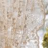 WTEMPO 2PCS French Pastoral Cream Embroidery Screen Curtain Lace Curtain Ins Bedroom Window Perforated Curtain