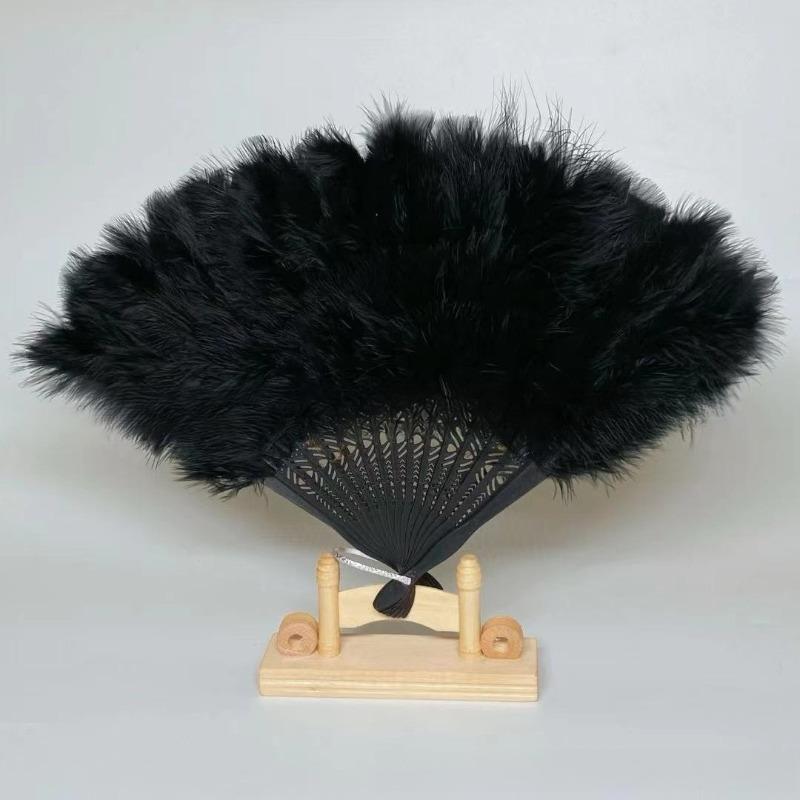 Bridal Feather Hand Fan - Elegant Wedding Accessory for Bachelorette Parties & Ceremonies - Luxe Folding Fan