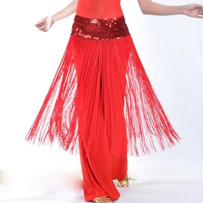 Creative Belly Dance Belt Long Tassel Glitter Sequins Sequin Waist Chain Classic Wrap Skirt Hip Scarf Skirt Carnival Celebration