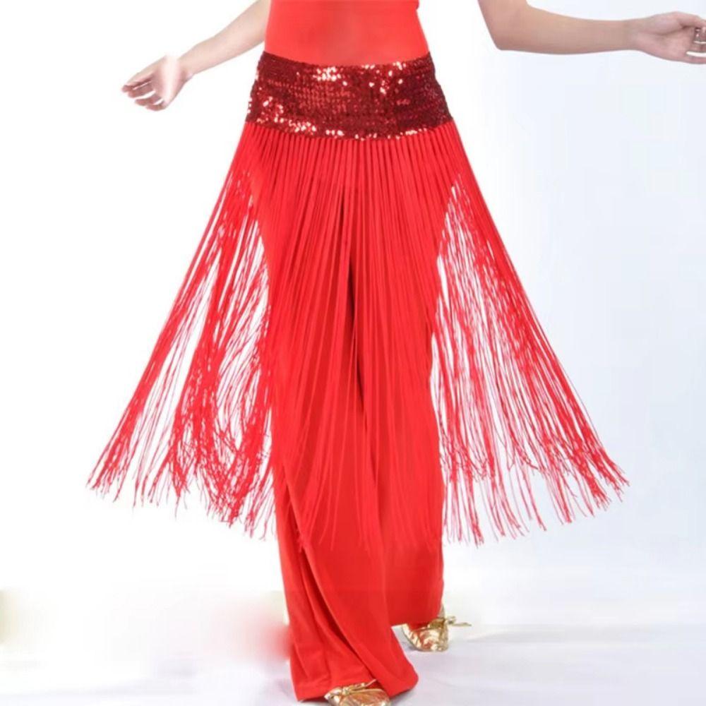 Long Tassel Belly Dance Hip Scarf Creative Sequin Waist Chain Belly Dance Belt  Women Accessory