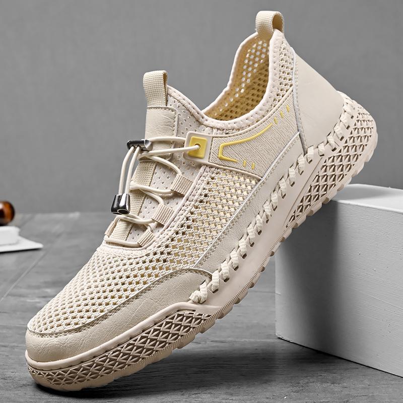 New summer sports shoes men's hollow breathable mesh shoes one pedal soft sole fashion light rest