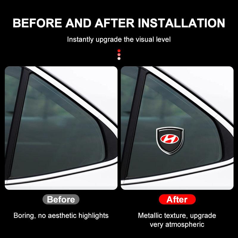 1 stk 3D Metall Auto Dørskjold Emblem Bil Karosseri Merke Klistremerke Styling For Hyundai Fe Sonata Solaris Azera Creta I30 IX25 IX35