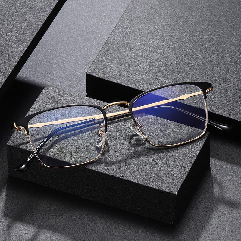 Men Anti Blue Light Reading Glasses Women Fashion Ultralight Metal Alloy Square Frame Presbyopic Glasses With Diopter +25 To 600