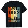 Grappige Made In 1982 Limited Edition 42 Jaar Geweldig Zijn T-shirts Zomer Katoen Streetwear Verjaardagscadeaus T-shirt Unisex
