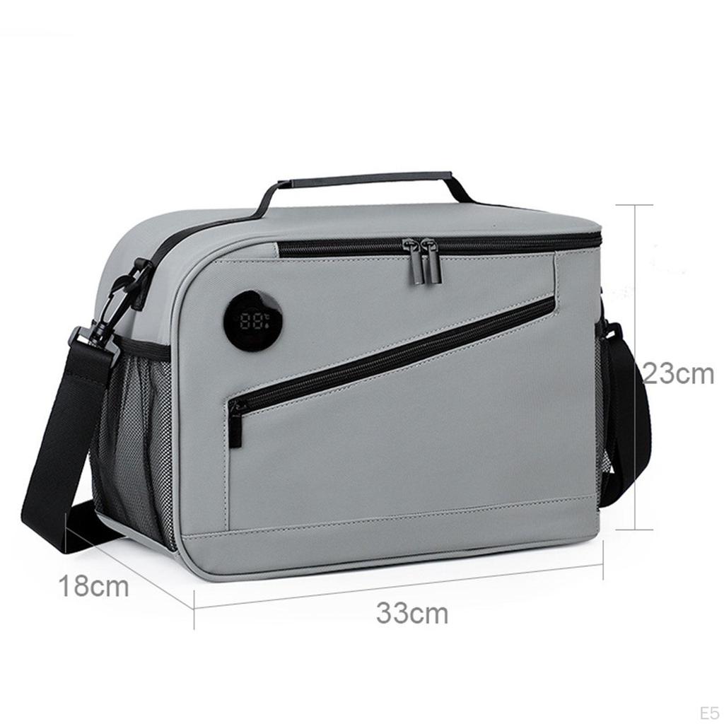 Insulated Bag with Zipper, Smart Temperature Display, Thermal Preservation for