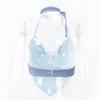 Halter Top Glitter Tanks 2025 Summer Outfits Blue Bright Silk Camis Ruched Top Crop Backless Vests Sexy Tops Cropped Clothes