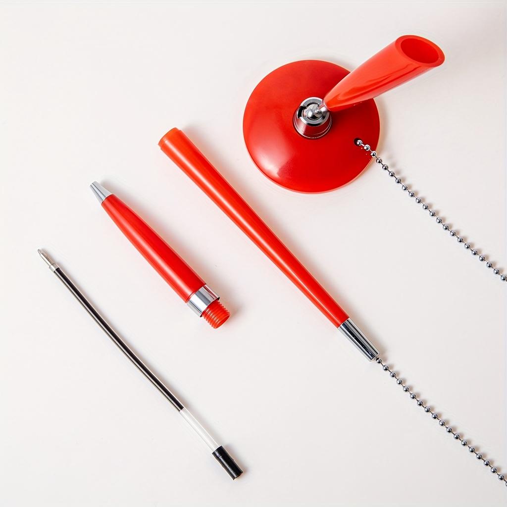 4Pcs business office plastic desk pen, hotel bank counter fixed desk pen, advertising office signature pen