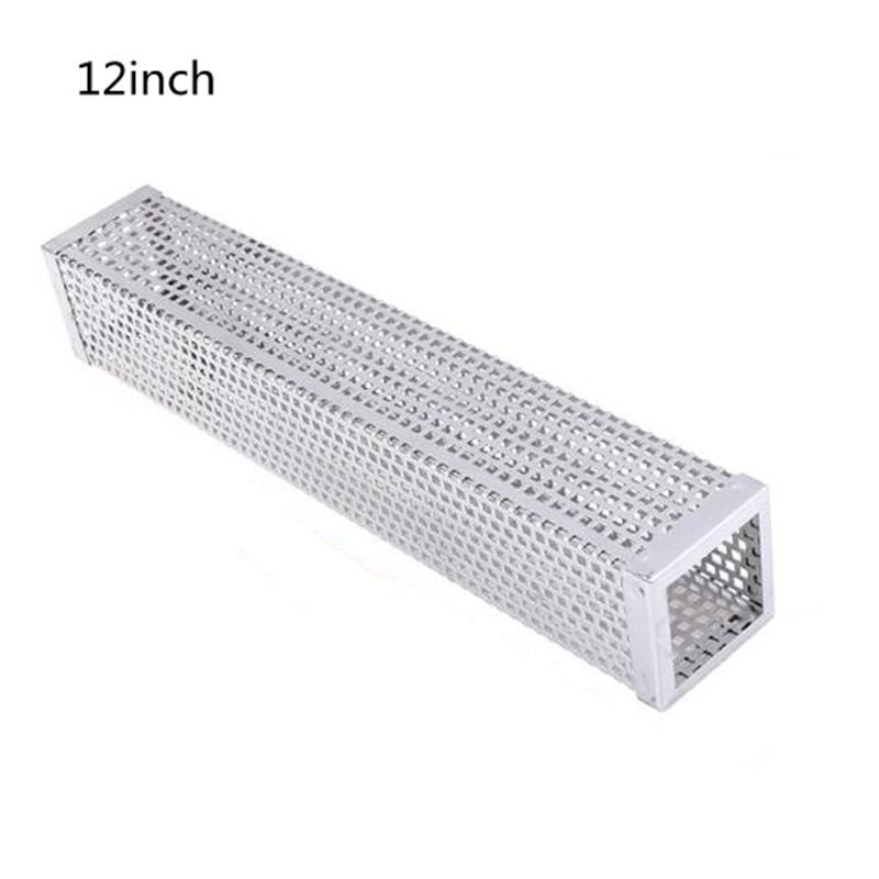 6/12inch BBQ Stainless Steel Accessories Meshes Round Sqaure Perforated Mesh Smoker Tube Grill Generator Smoker Filter Tool
