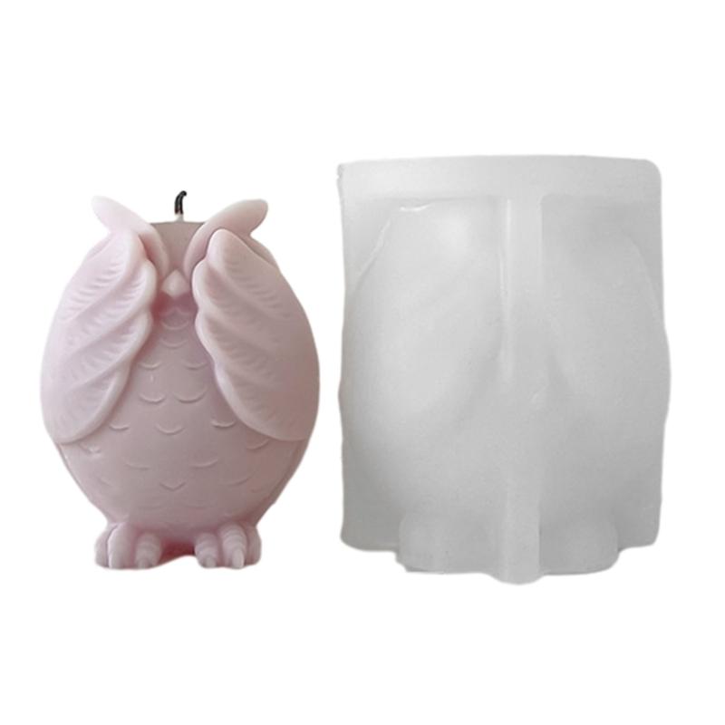 3D Owl Silicone Candle Mold DIY Scented Candle Wax Molds Handmade Plaster Resin Soap Making Craft Mold Desktop Ornament