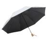 LIEBEN-0804 (Silver/Black) 60cm Folding Parasol for Sun and Rain, UV Protection, 100% Light Blocking, Heat Shielding, Tri-Fold, for Men and Women